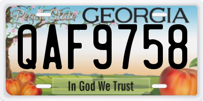 GA license plate QAF9758