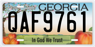 GA license plate QAF9761