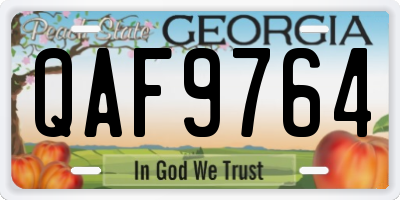 GA license plate QAF9764