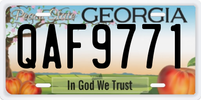 GA license plate QAF9771