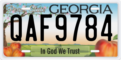 GA license plate QAF9784