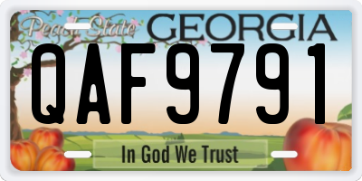 GA license plate QAF9791