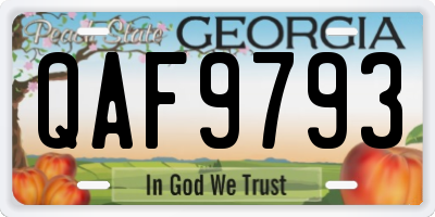 GA license plate QAF9793