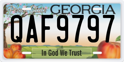 GA license plate QAF9797