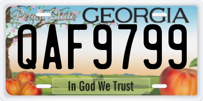 GA license plate QAF9799