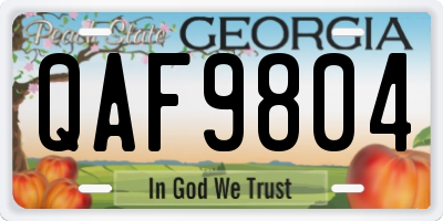 GA license plate QAF9804
