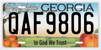 GA license plate QAF9806