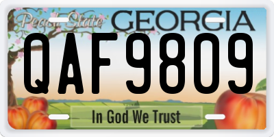 GA license plate QAF9809