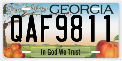 GA license plate QAF9811