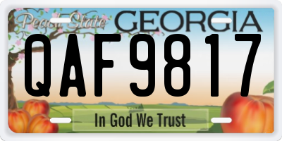GA license plate QAF9817