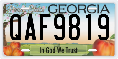 GA license plate QAF9819