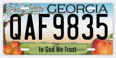 GA license plate QAF9835