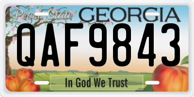GA license plate QAF9843