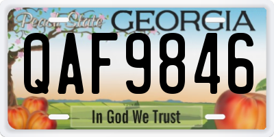 GA license plate QAF9846