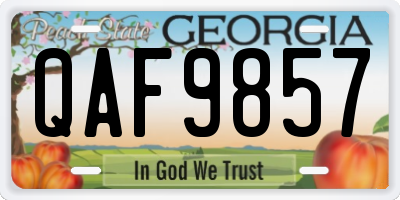 GA license plate QAF9857