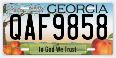 GA license plate QAF9858