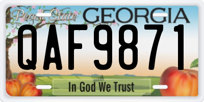 GA license plate QAF9871