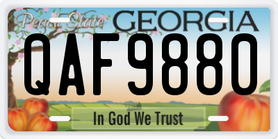GA license plate QAF9880
