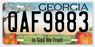 GA license plate QAF9883