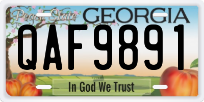 GA license plate QAF9891