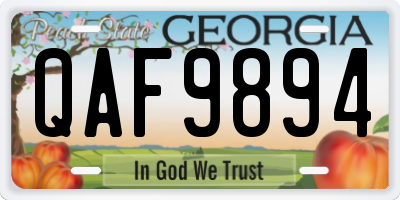GA license plate QAF9894