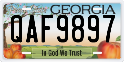 GA license plate QAF9897