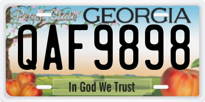 GA license plate QAF9898