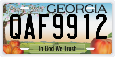 GA license plate QAF9912