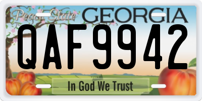 GA license plate QAF9942