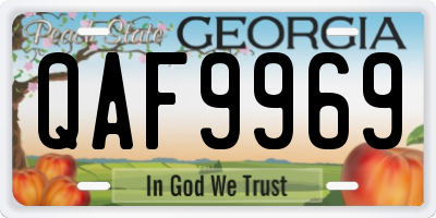 GA license plate QAF9969
