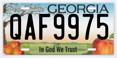 GA license plate QAF9975