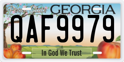 GA license plate QAF9979