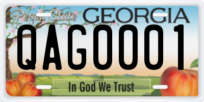GA license plate QAG0001