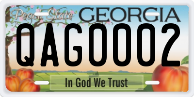 GA license plate QAG0002