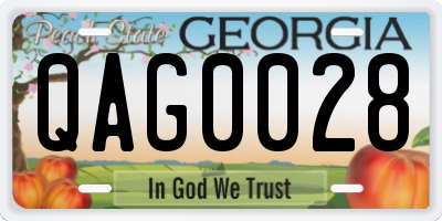 GA license plate QAG0028