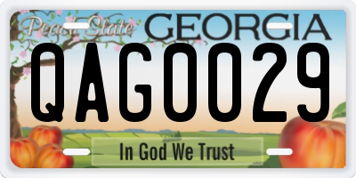 GA license plate QAG0029
