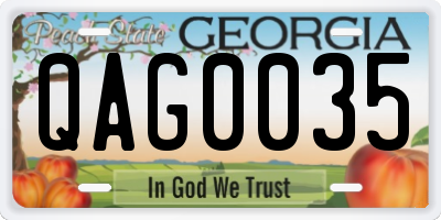 GA license plate QAG0035