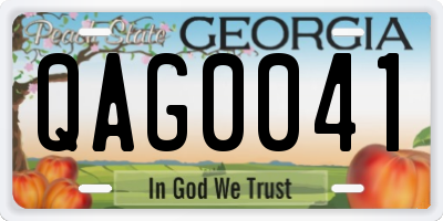 GA license plate QAG0041