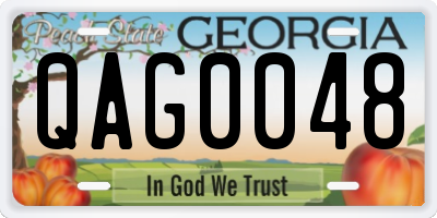 GA license plate QAG0048