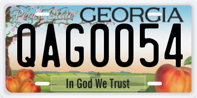 GA license plate QAG0054