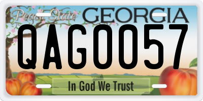 GA license plate QAG0057