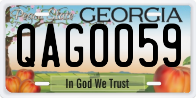 GA license plate QAG0059