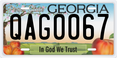 GA license plate QAG0067