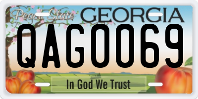 GA license plate QAG0069