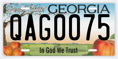 GA license plate QAG0075