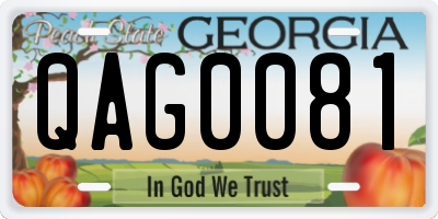 GA license plate QAG0081