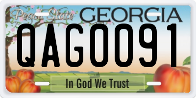 GA license plate QAG0091