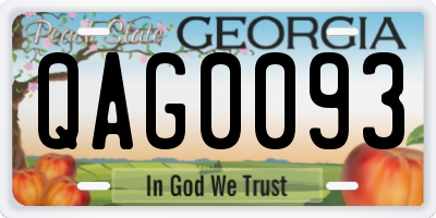 GA license plate QAG0093