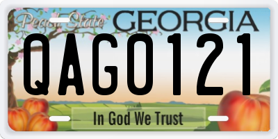 GA license plate QAG0121