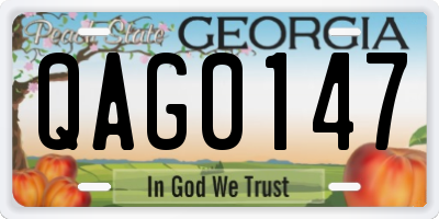 GA license plate QAG0147